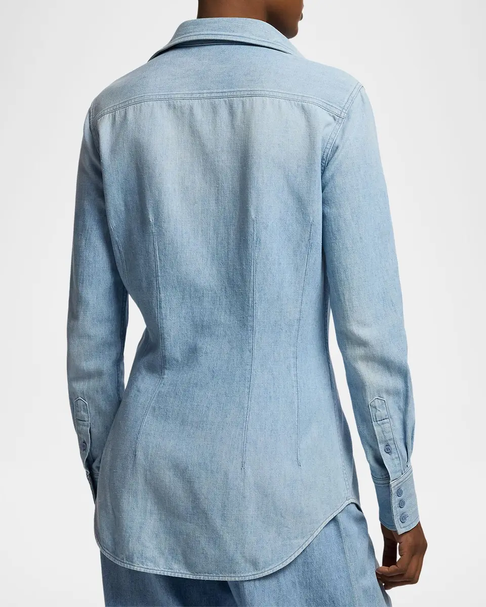 Ralph Lauren Collection Callie Cotton Denim Shirt | Thumbnail 3