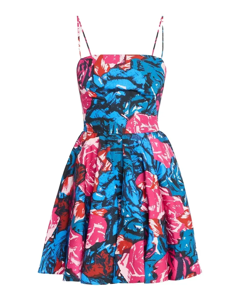 Givenchy Sliced Sleeveless Floral Cotton Poplin Mini Dress | Image 1 Givenchy Sliced Sleeveless Floral Cotton Poplin Mini Dress | Image 1