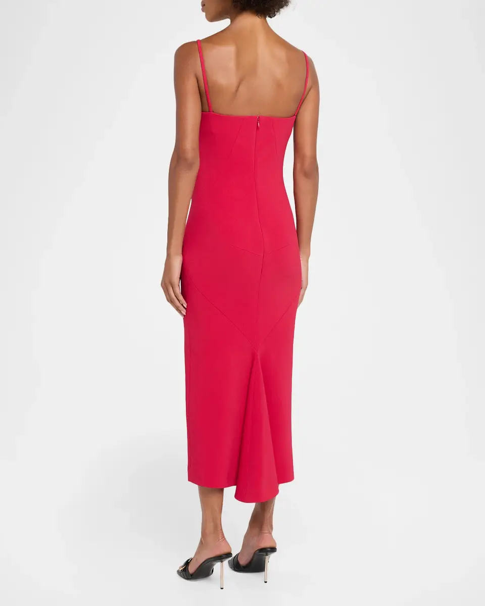 Givenchy Sliced Square-Neck Sleeveless Midi Dress | Thumbnail 3