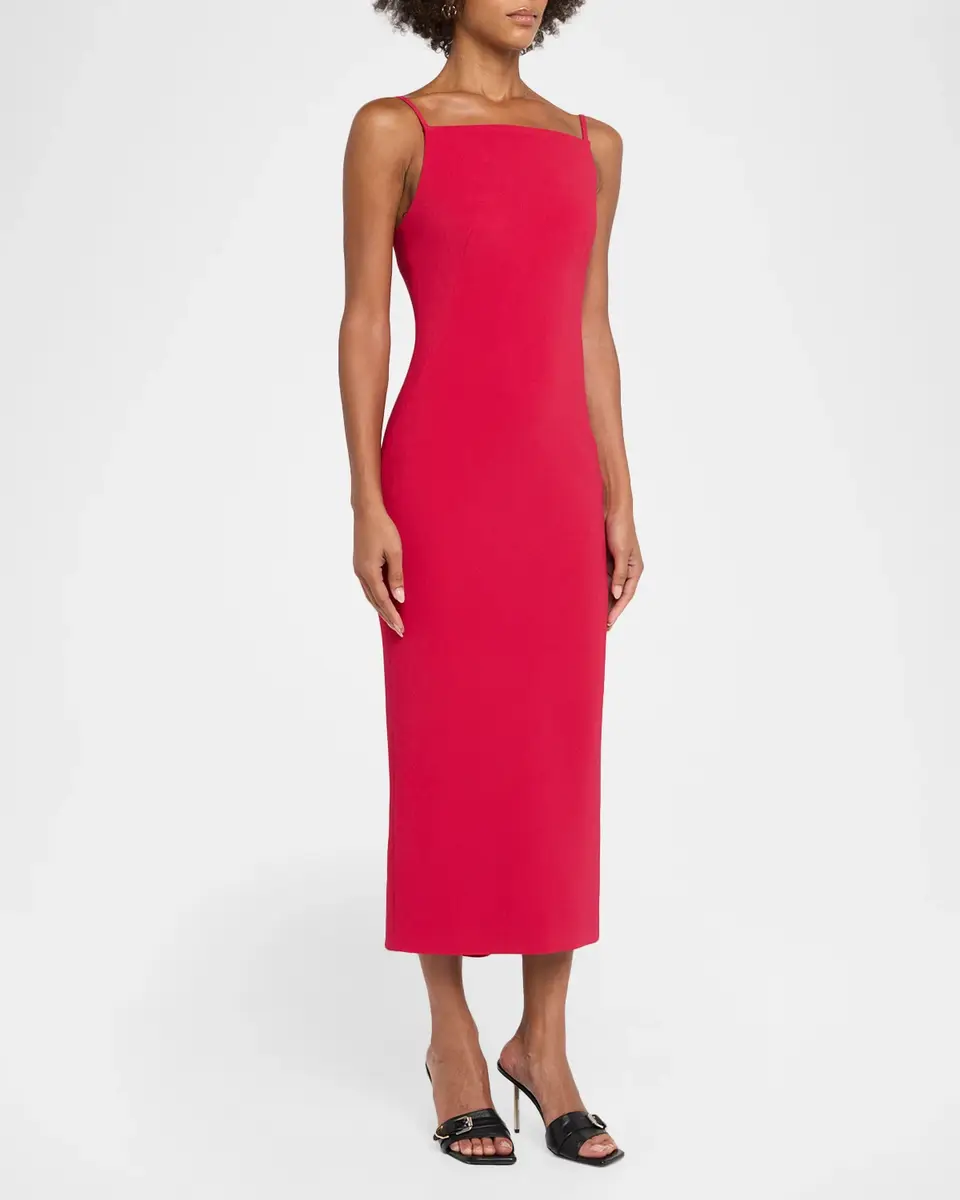 Givenchy Sliced Square-Neck Sleeveless Midi Dress | Thumbnail 4