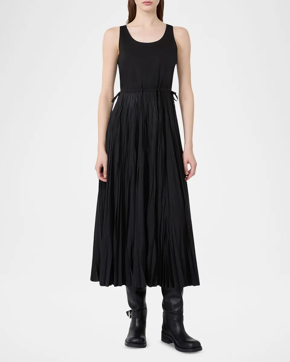 Weekend Max Mara Sleeveless Crinkled A-Line Midi Dress | Thumbnail 4 Weekend Max Mara Sleeveless Crinkled A-Line Midi Dress | Thumbnail 4