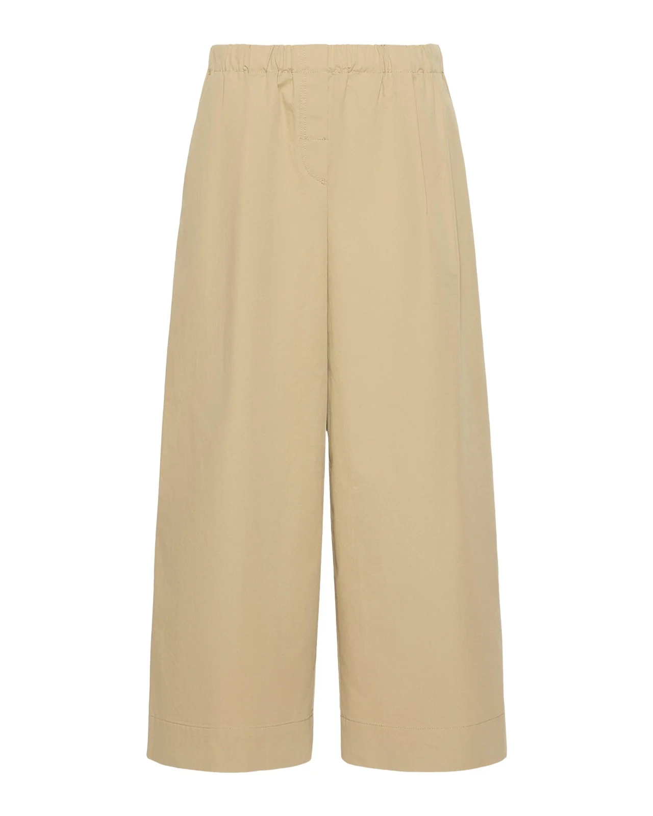 Cropped Wide-Leg Cotton Pants