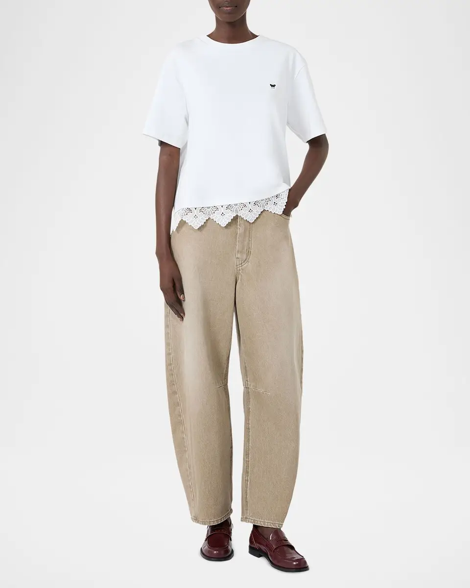 Weekend Max Mara Lace-Hem Cotton T-Shirt | Thumbnail 2