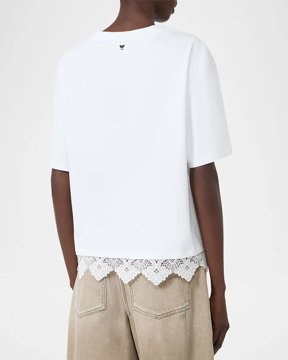 Weekend Max Mara Lace-Hem Cotton T-Shirt | Thumbnail 3