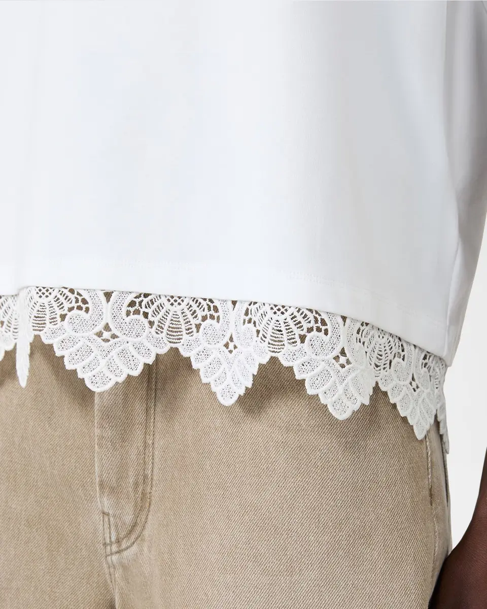 Weekend Max Mara Lace-Hem Cotton T-Shirt | Thumbnail 6