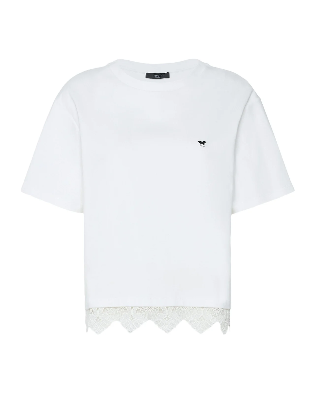 Weekend Max Mara Lace-Hem Cotton T-Shirt