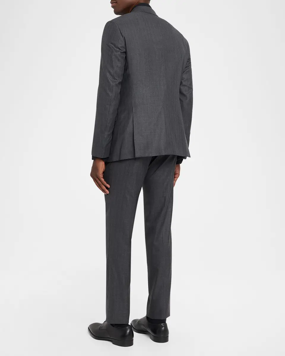 Giorgio Armani Men's Wool Herringbone Single-Breasted Suit | Thumbnail 3 Giorgio Armani Men's Wool Herringbone Single-Breasted Suit | Thumbnail 3