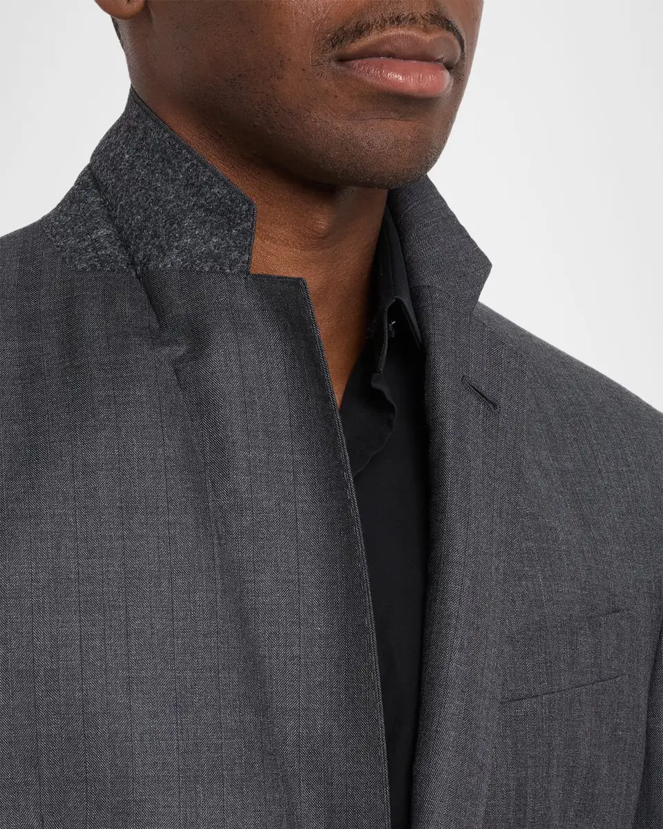 Giorgio Armani Men's Wool Herringbone Single-Breasted Suit | Thumbnail 8 Giorgio Armani Men's Wool Herringbone Single-Breasted Suit | Thumbnail 8