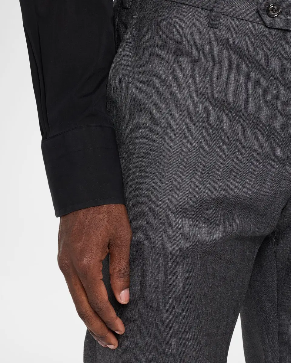 Giorgio Armani Men's Wool Herringbone Single-Breasted Suit | Thumbnail 10 Giorgio Armani Men's Wool Herringbone Single-Breasted Suit | Thumbnail 10
