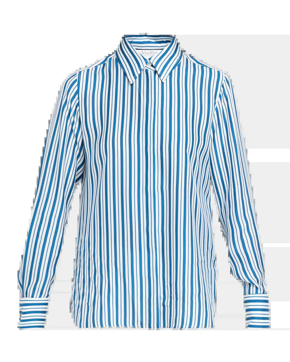 Max Mara Striped Silk Button-Down Shirt | Thumbnail 5 Max Mara Striped Silk Button-Down Shirt | Thumbnail 5