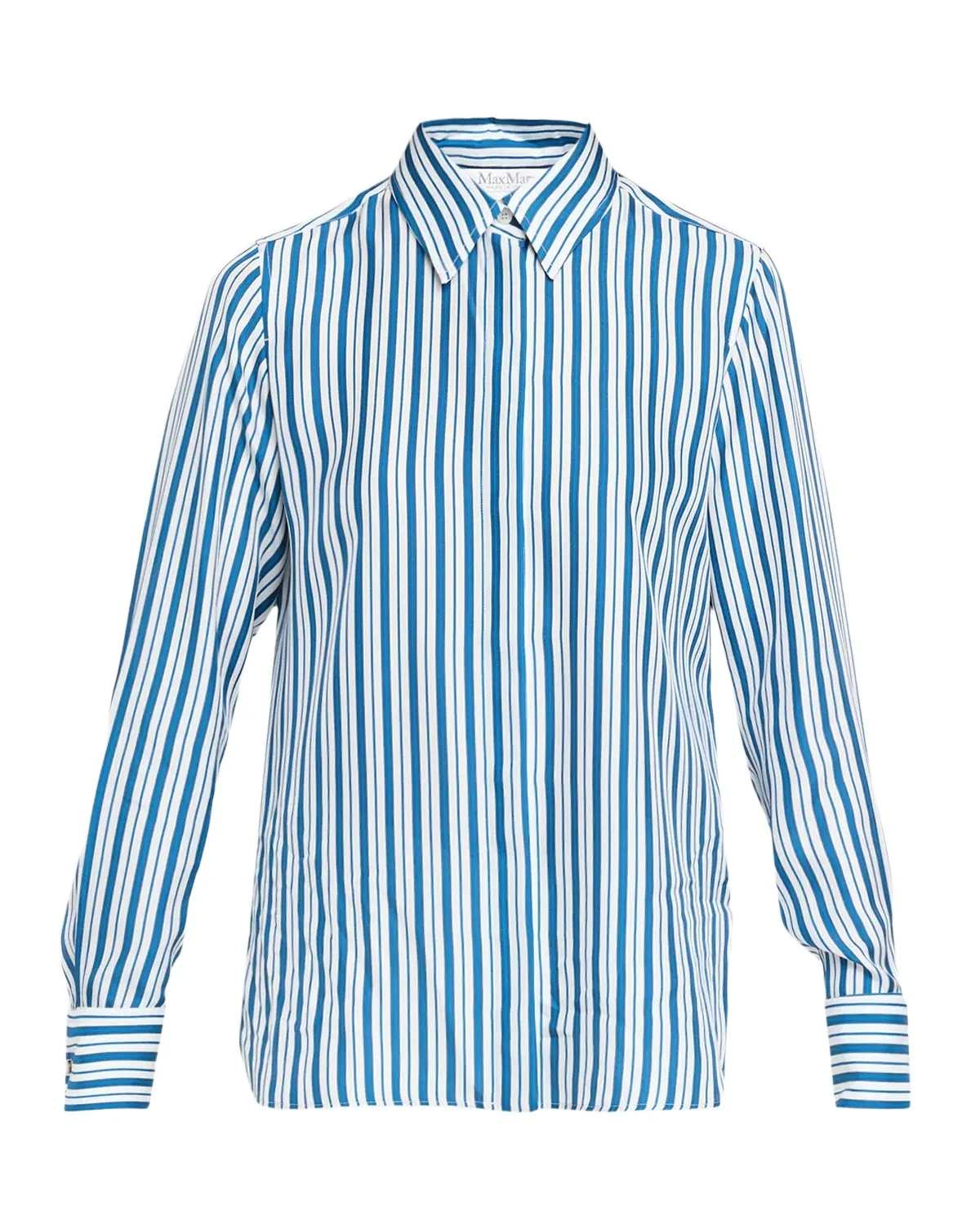 Max Mara Striped Silk Button-Down Shirt