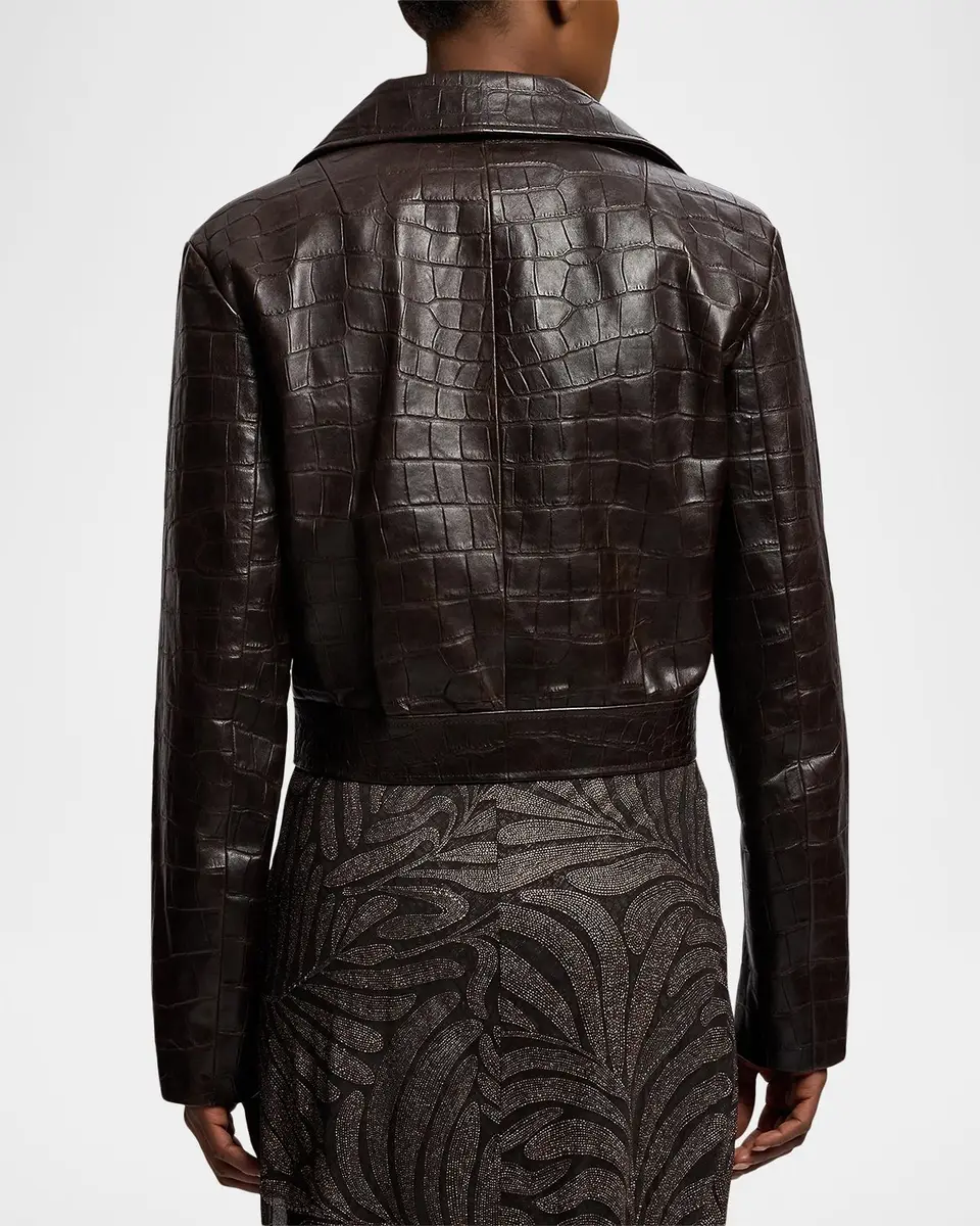 Ralph Lauren Collection Jaxson Printed Lambskin Moto Jacket | Thumbnail 3 Ralph Lauren Collection Jaxson Printed Lambskin Moto Jacket | Thumbnail 3