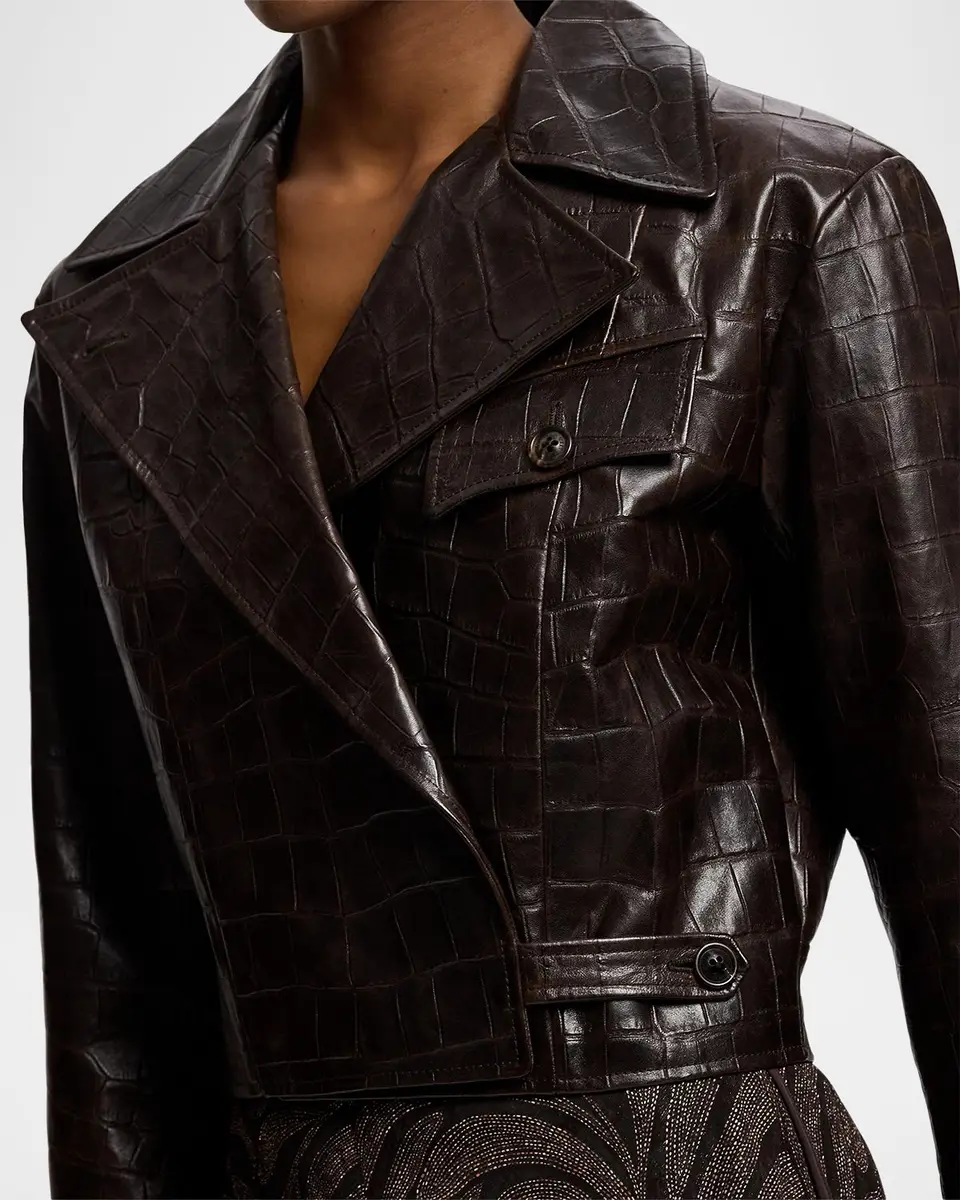 Ralph Lauren Collection Jaxson Printed Lambskin Moto Jacket | Thumbnail 5 Ralph Lauren Collection Jaxson Printed Lambskin Moto Jacket | Thumbnail 5