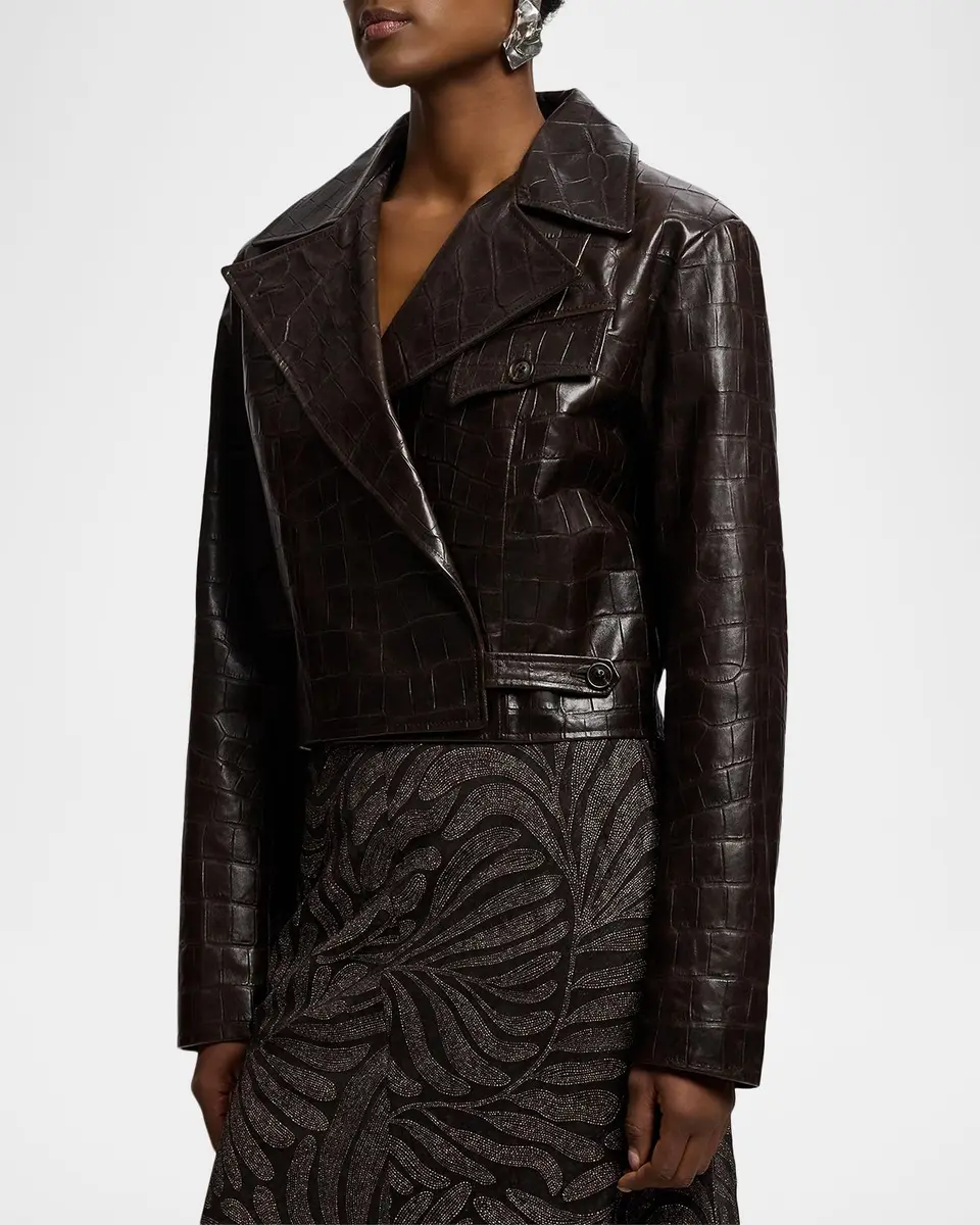Ralph Lauren Collection Jaxson Printed Lambskin Moto Jacket | Thumbnail 6 Ralph Lauren Collection Jaxson Printed Lambskin Moto Jacket | Thumbnail 6