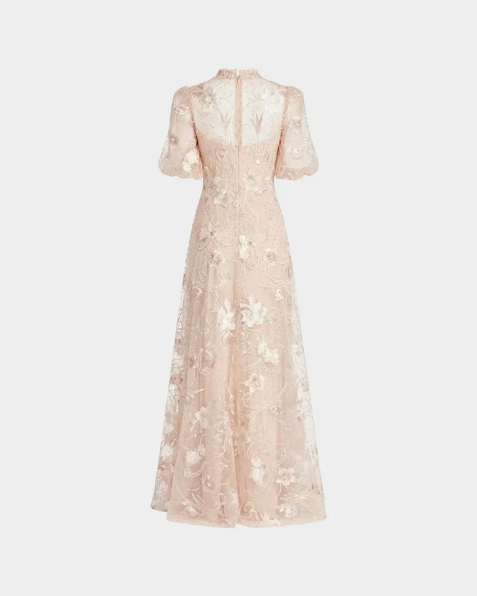 Mac Duggal Floral Appliqué A-Line Gown | Thumbnail 5 Mac Duggal Floral Appliqué A-Line Gown | Thumbnail 5