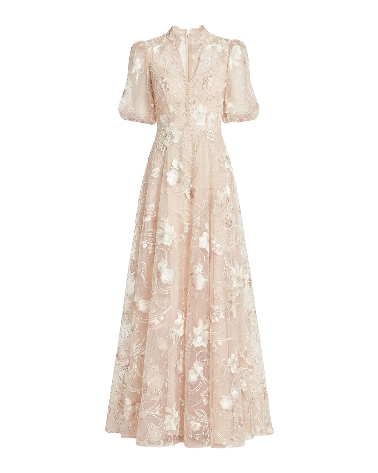 Floral Appliqué A-Line Gown Floral Appliqué A-Line Gown