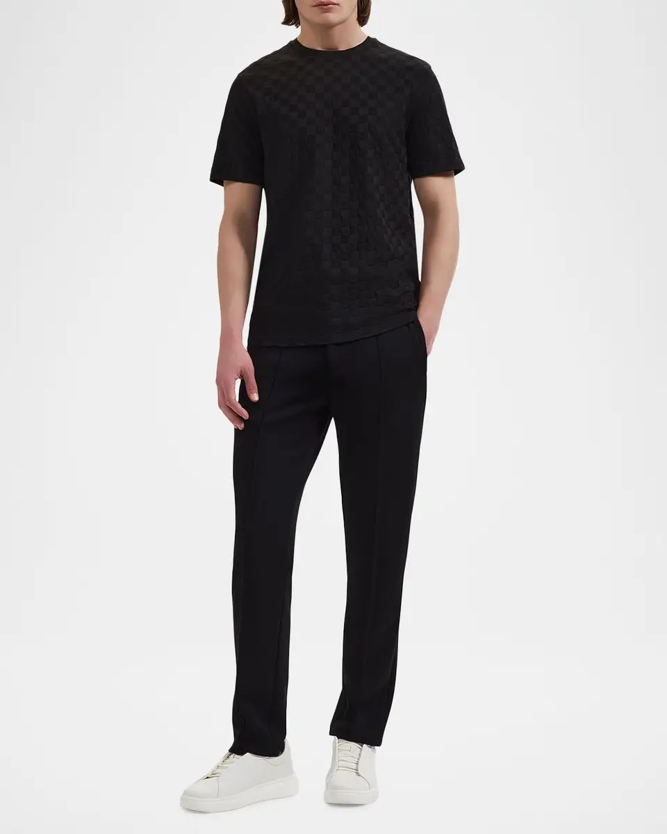 Bugatchi Men's Checked Cotton T-Shirt | Thumbnail 2