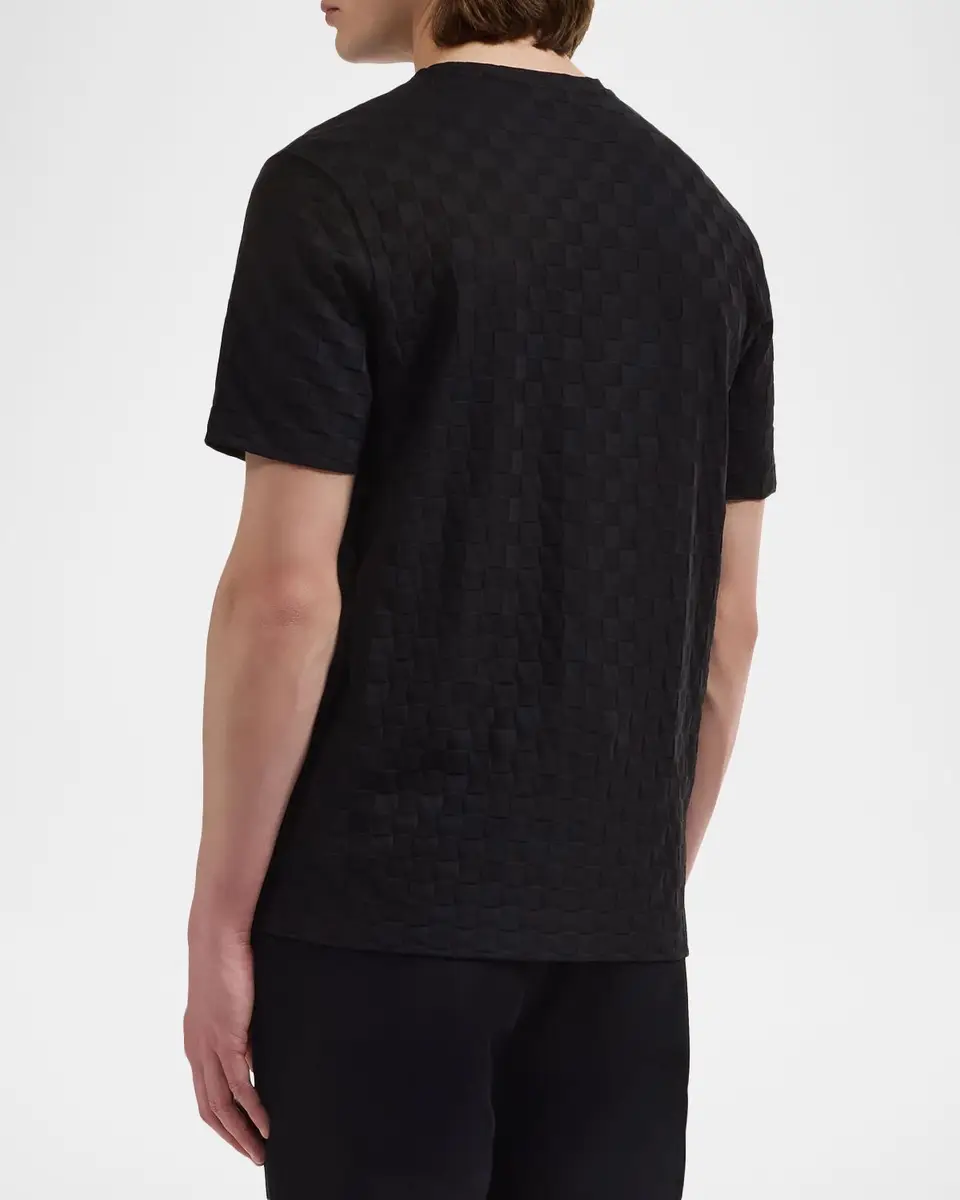 Bugatchi Men's Checked Cotton T-Shirt | Thumbnail 3