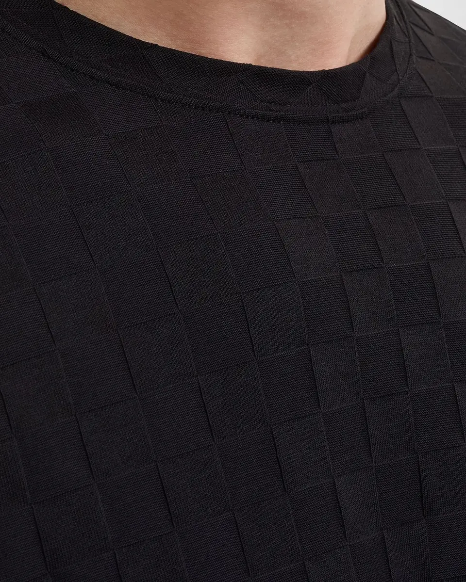 Bugatchi Men's Checked Cotton T-Shirt | Thumbnail 5