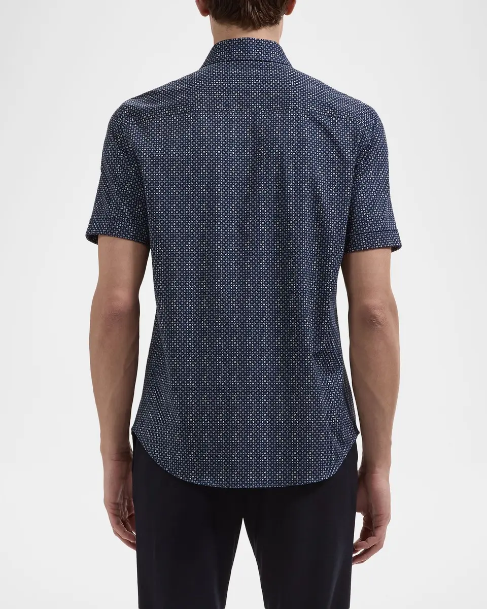 Bugatchi Men's Geometric Stretch-Cotton Shirt | Thumbnail 3 Bugatchi Men's Geometric Stretch-Cotton Shirt | Thumbnail 3