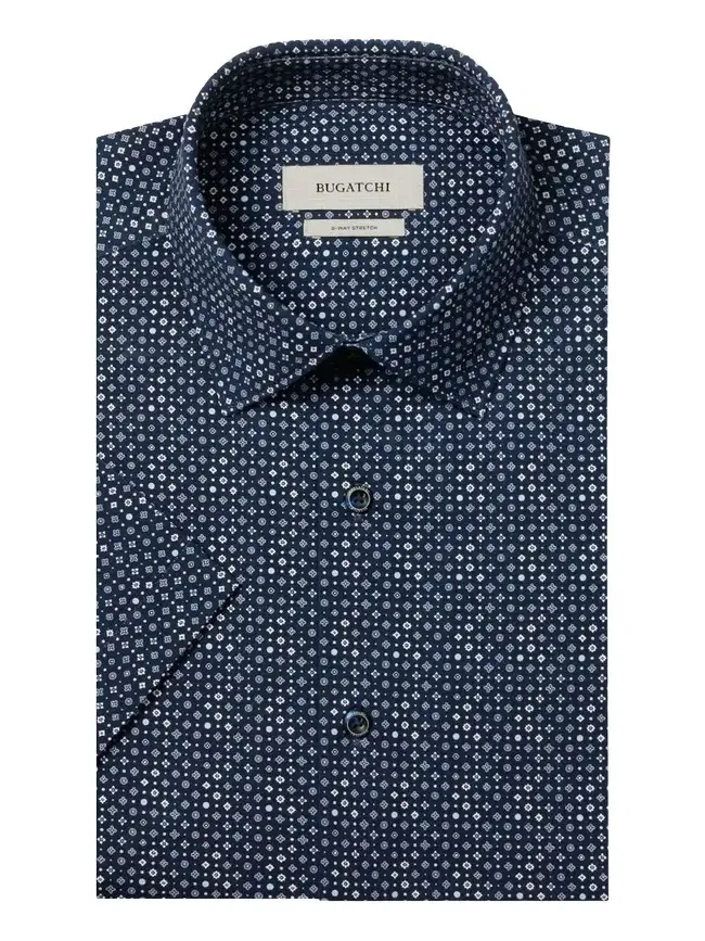 Men's Geometric Stretch-Cotton Shirt Men's Geometric Stretch-Cotton Shirt