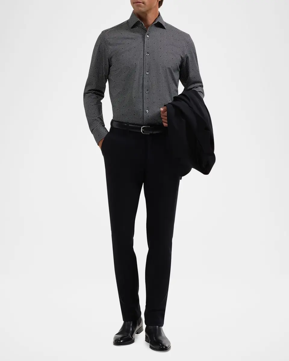 Bugatchi Men's Devon Ooohcotton Stretch Geometric Dress Shirt | Thumbnail 2 Bugatchi Men's Devon Ooohcotton Stretch Geometric Dress Shirt | Thumbnail 2