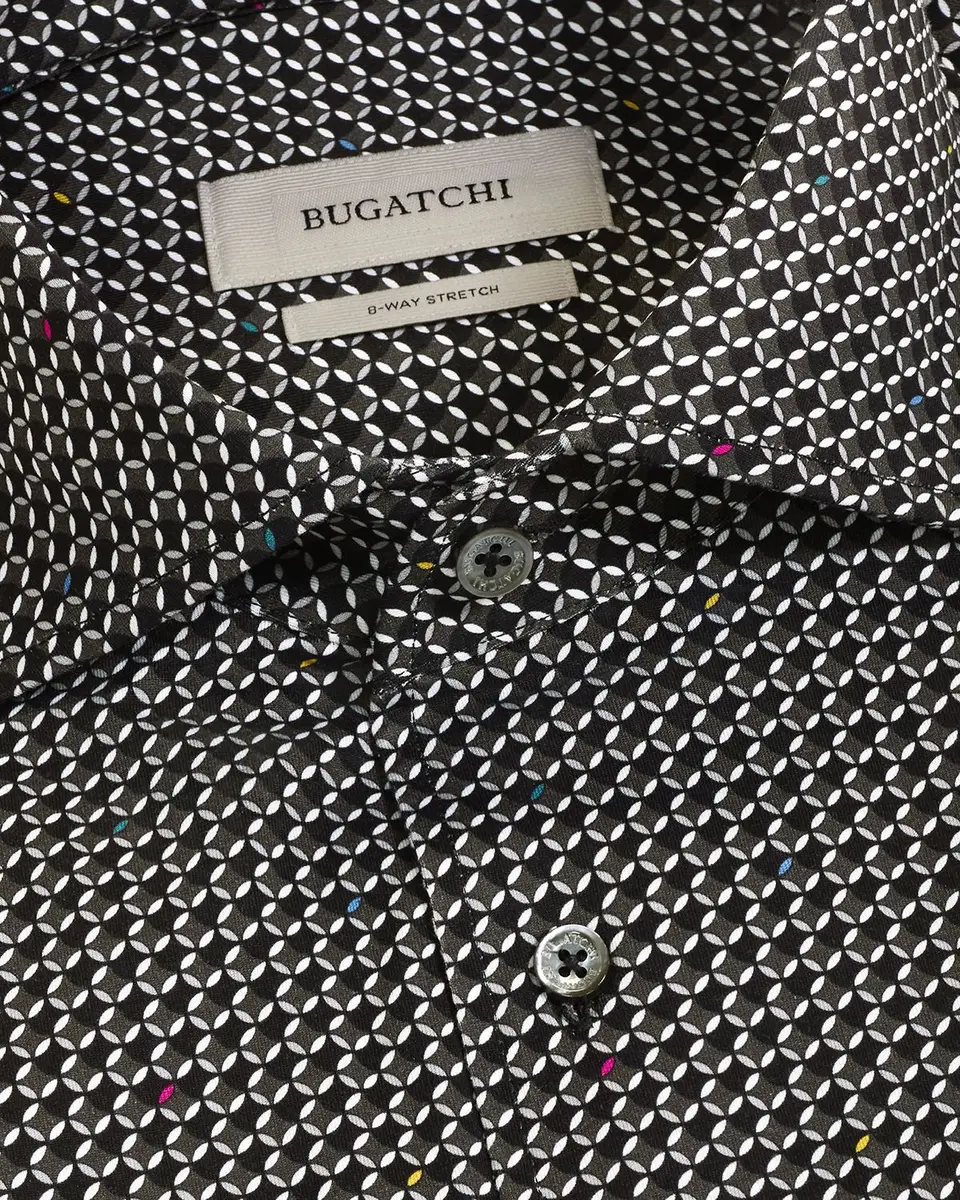Bugatchi Men's Devon Ooohcotton Stretch Geometric Dress Shirt | Thumbnail 5 Bugatchi Men's Devon Ooohcotton Stretch Geometric Dress Shirt | Thumbnail 5