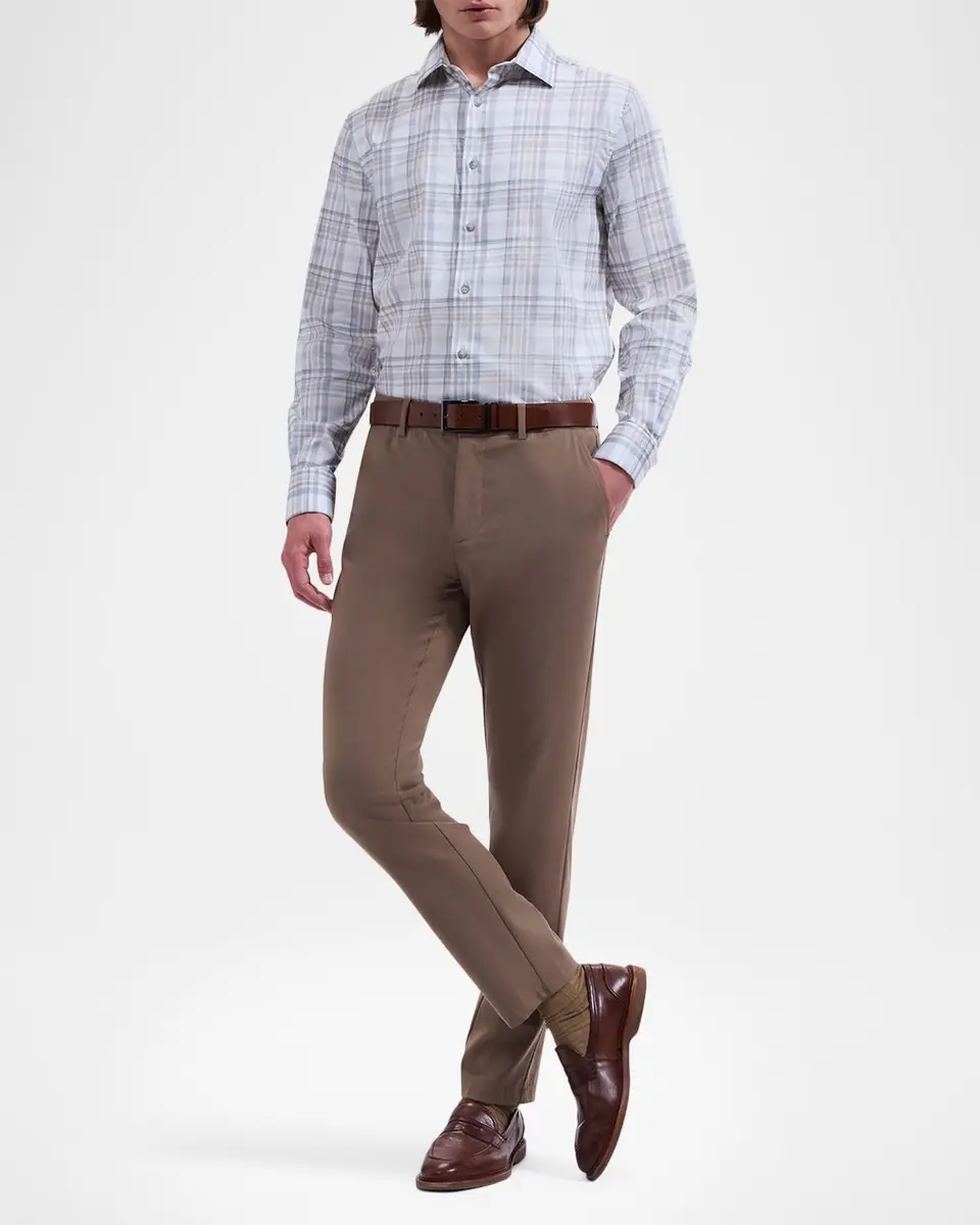Bugatchi Men's Axel Plaid Cotton Sport Shirt | Thumbnail 2