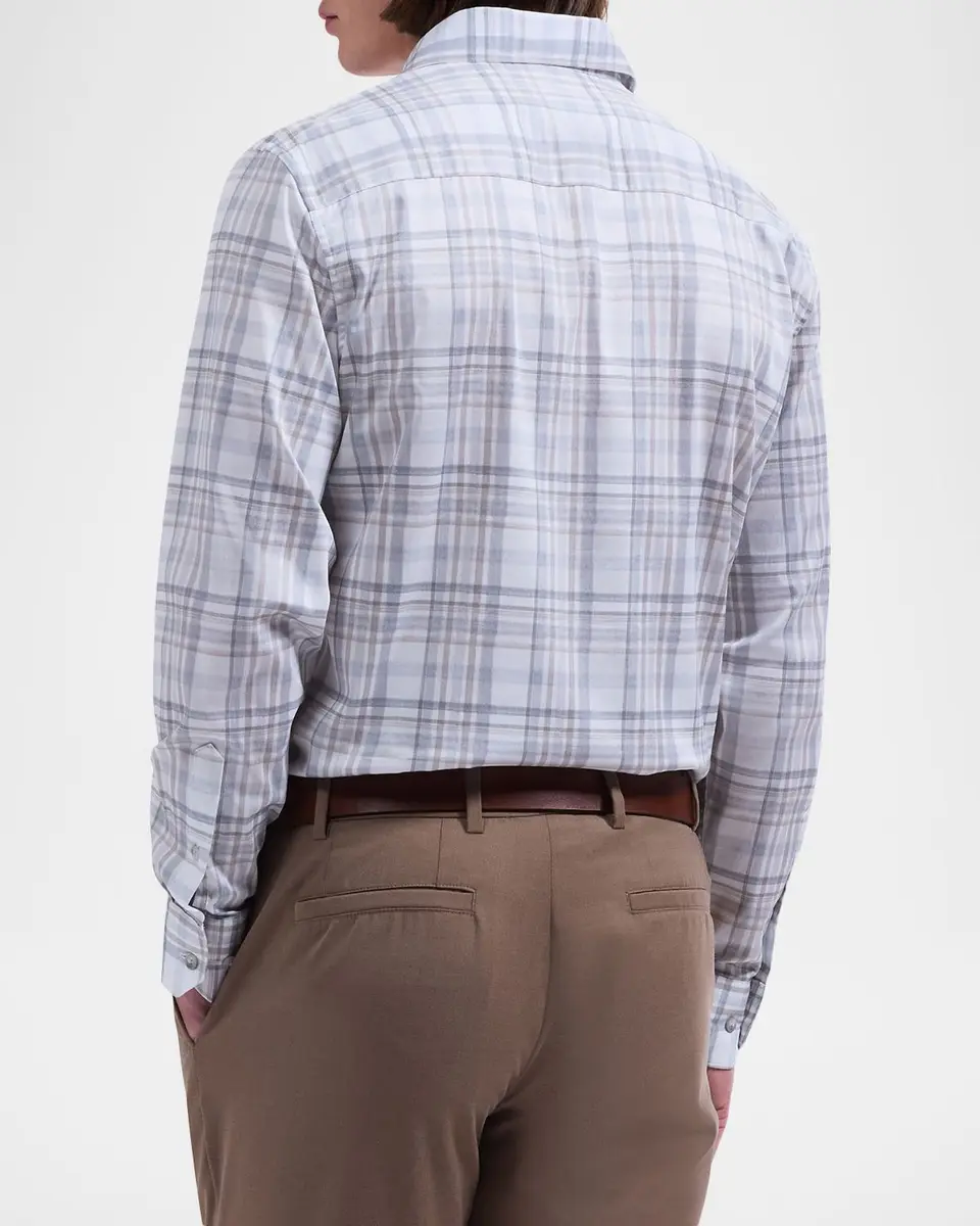Bugatchi Men's Axel Plaid Cotton Sport Shirt | Thumbnail 3