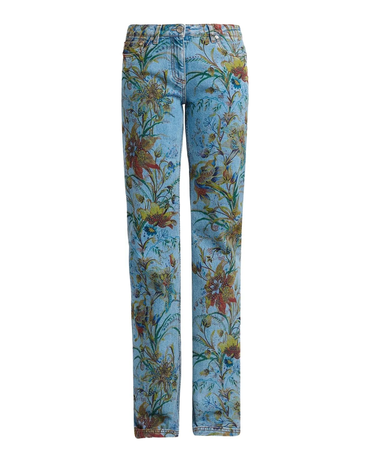 Etro Foliage Straight-Leg Denim Jeans