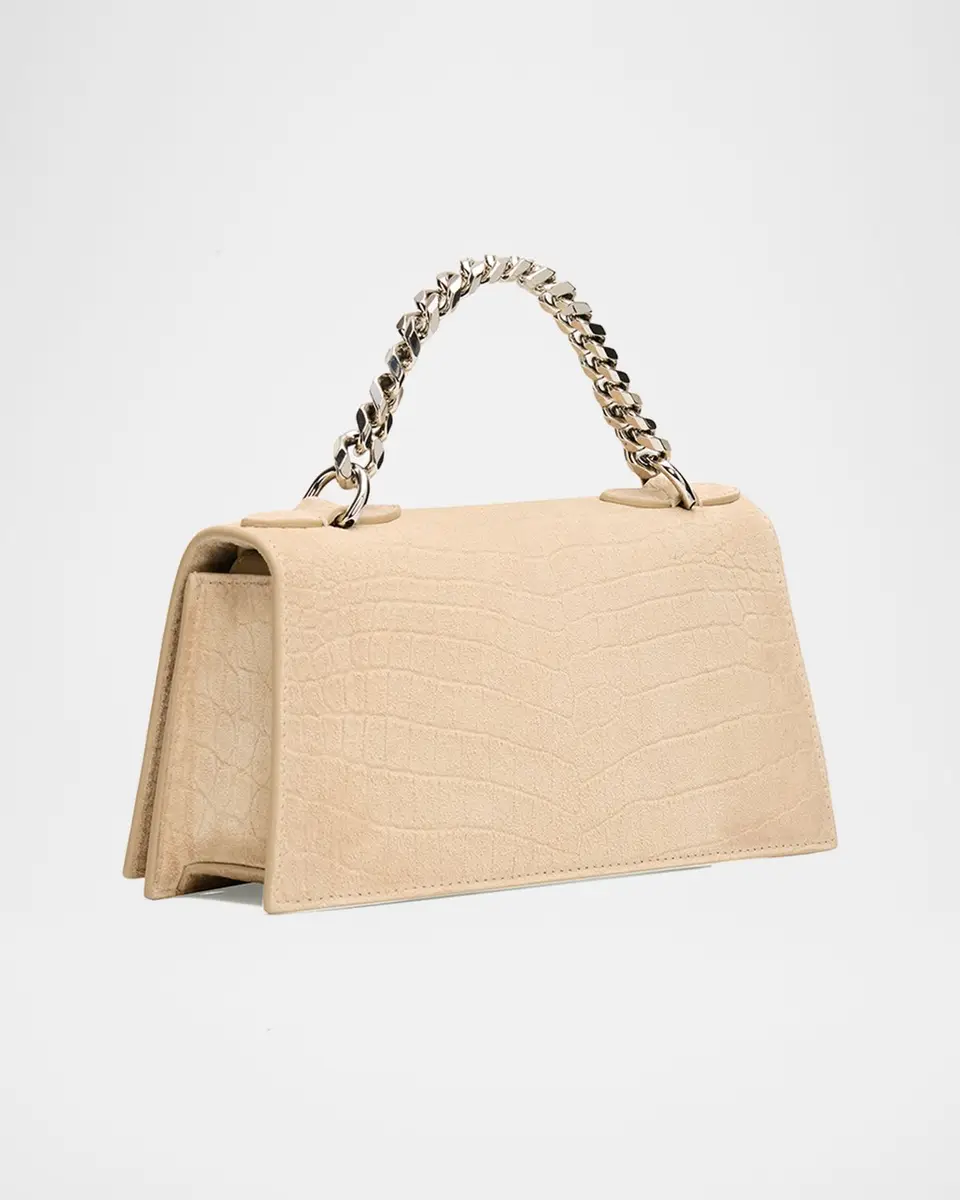 Alexander McQueen Jeweled Croc-Embossed Leather Shoulder Bag | Thumbnail 2 Alexander McQueen Jeweled Croc-Embossed Leather Shoulder Bag | Thumbnail 2