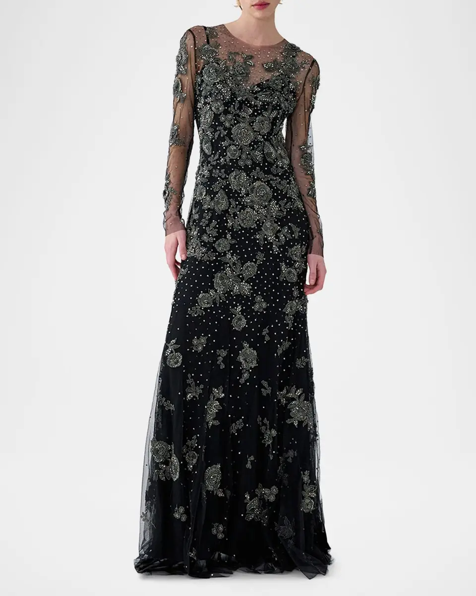 Carolina Herrera Embellished Illusion Trumpet Gown | Thumbnail 2