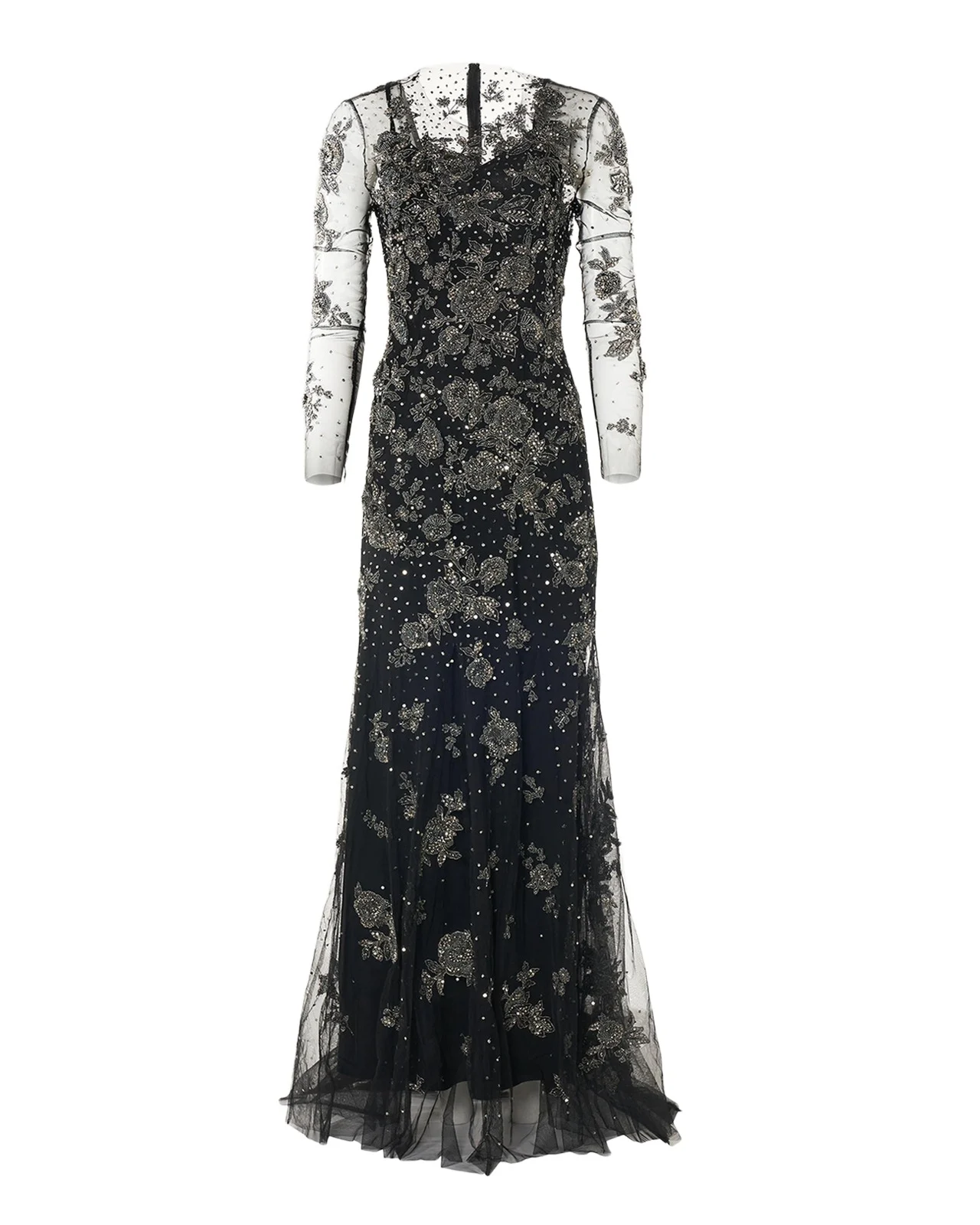Embellished Illusion Trumpet Gown