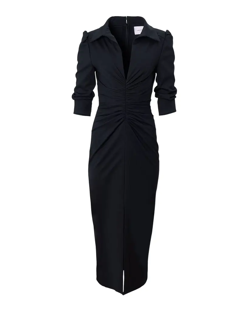 Carolina Herrera Ruched Jersey Wool Midi Dress | Image 1 Carolina Herrera Ruched Jersey Wool Midi Dress | Image 1