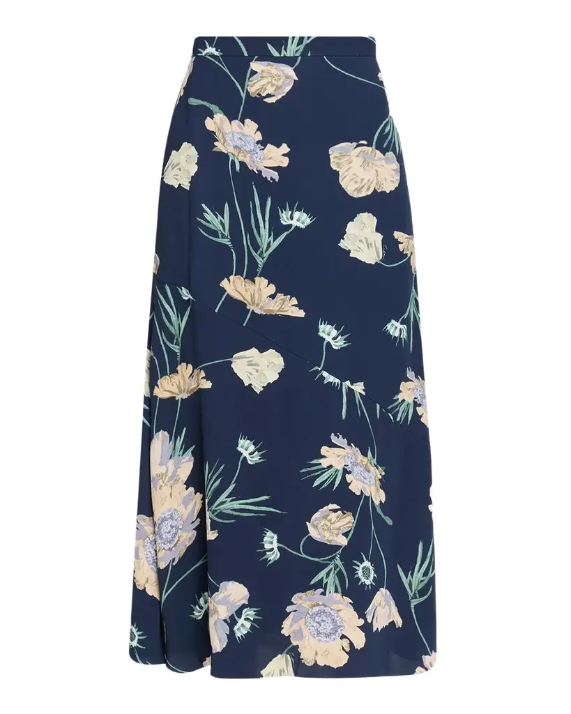 Erdem Floral Crepe A-Line Midi Skirt | Image 1 Erdem Floral Crepe A-Line Midi Skirt | Image 1