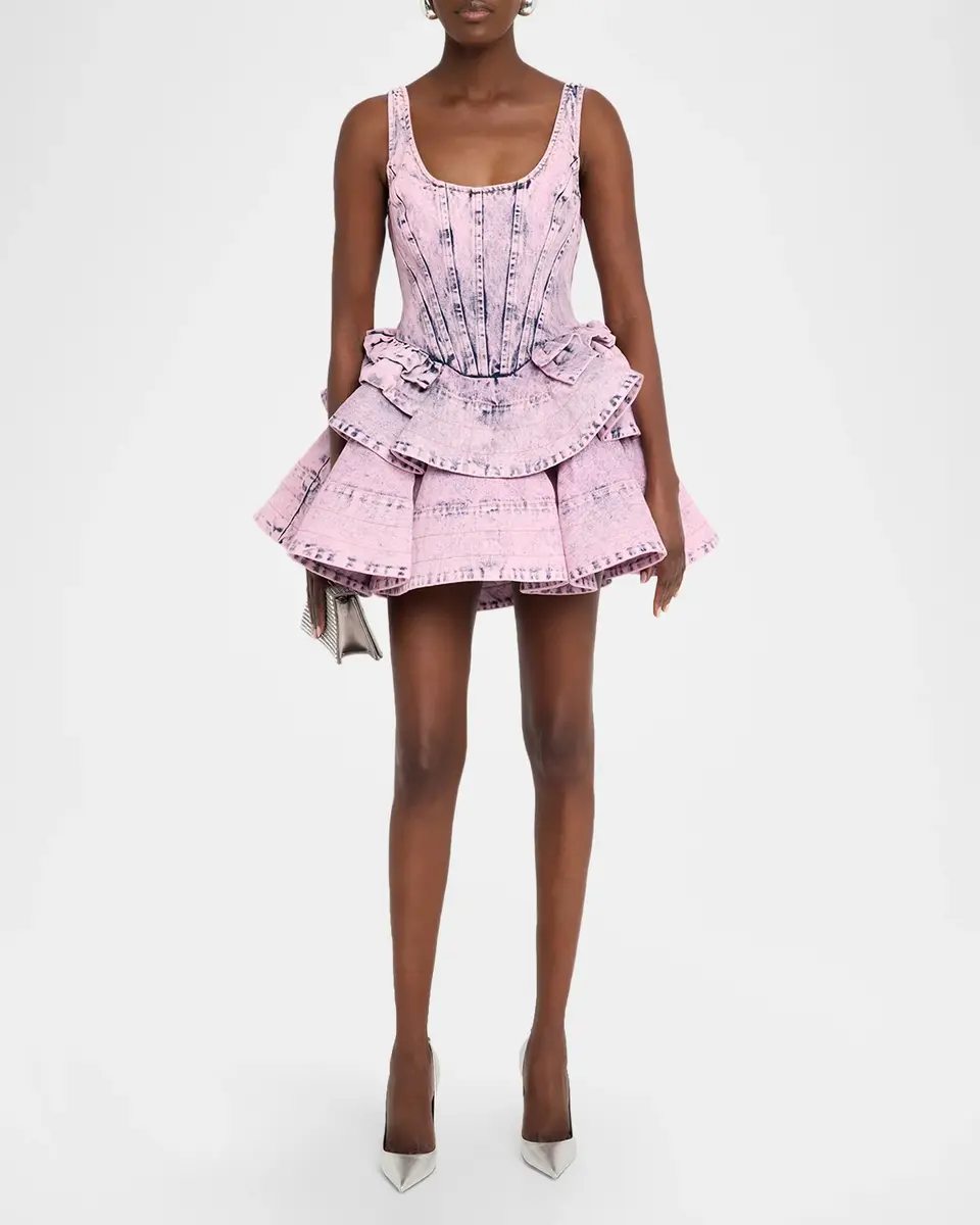 Aknvas Kaitlyn Denim Flounce Mini Dress | Thumbnail 2 Aknvas Kaitlyn Denim Flounce Mini Dress | Thumbnail 2