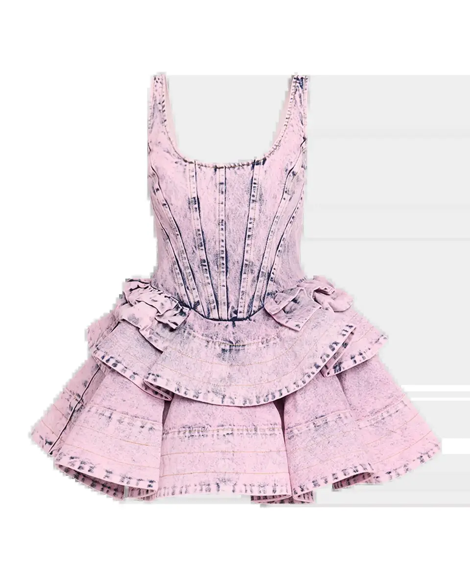 Aknvas Kaitlyn Denim Flounce Mini Dress | Thumbnail 5 Aknvas Kaitlyn Denim Flounce Mini Dress | Thumbnail 5
