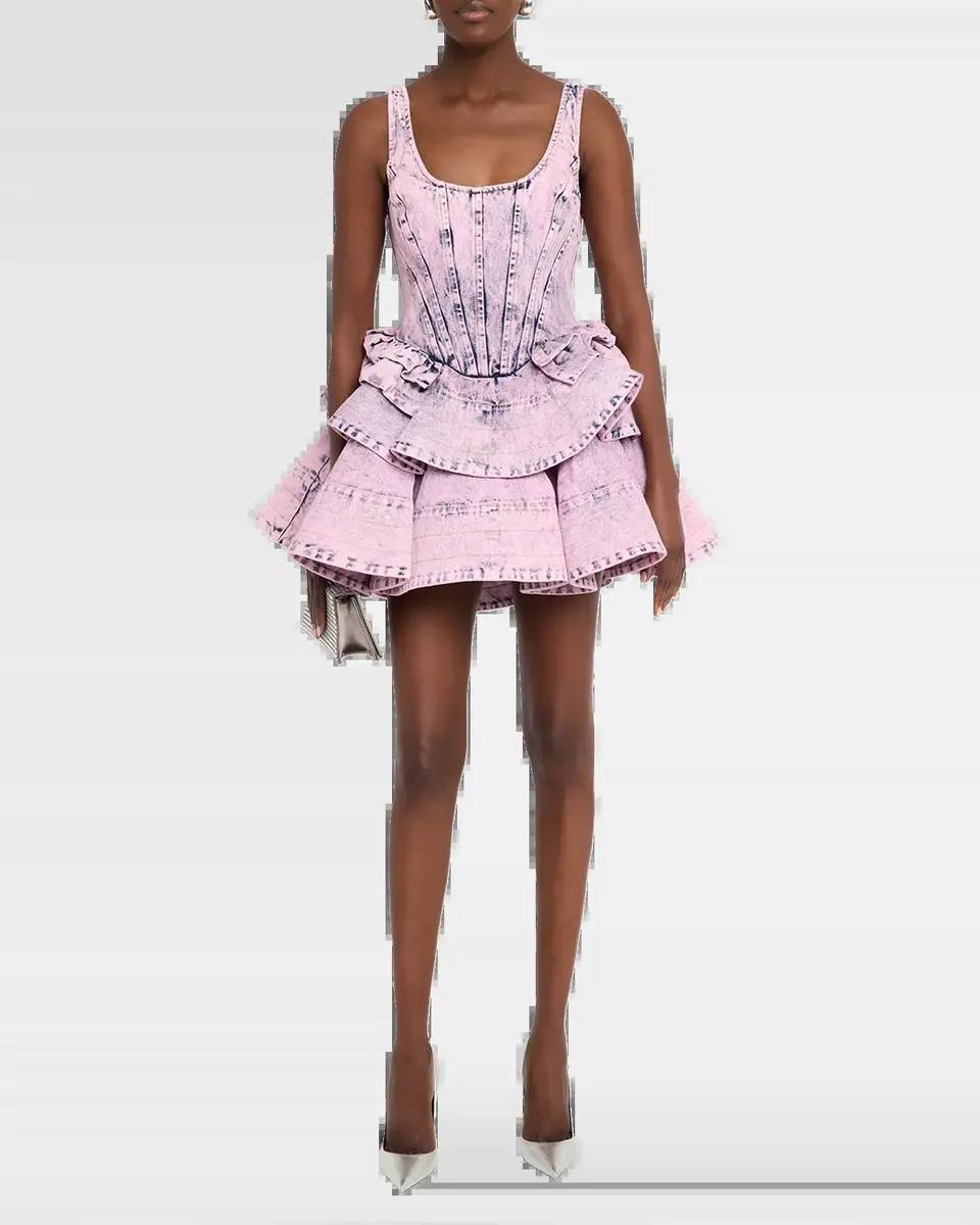 Aknvas Kaitlyn Denim Flounce Mini Dress | Thumbnail 6 Aknvas Kaitlyn Denim Flounce Mini Dress | Thumbnail 6