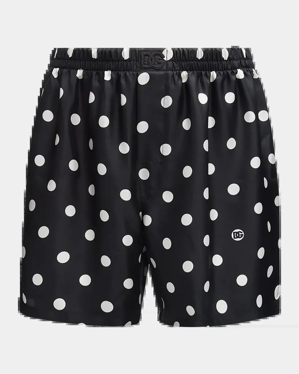 Dolce & Gabbana Men's Polka-Dot Print Silk Boxer Shorts | Thumbnail 2 Dolce & Gabbana Men's Polka-Dot Print Silk Boxer Shorts | Thumbnail 2
