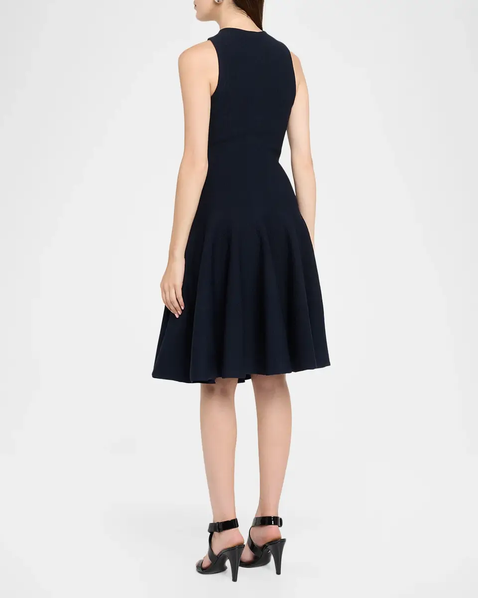 Alaïa Crisscross Keyhole Halter Flared Dress | Thumbnail 3 Alaïa Crisscross Keyhole Halter Flared Dress | Thumbnail 3