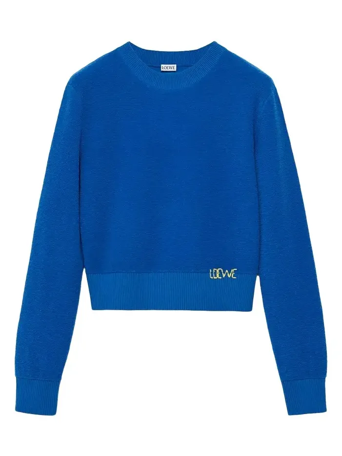 Logo Embroidered Wool Crewneck Sweater Logo Embroidered Wool Crewneck Sweater