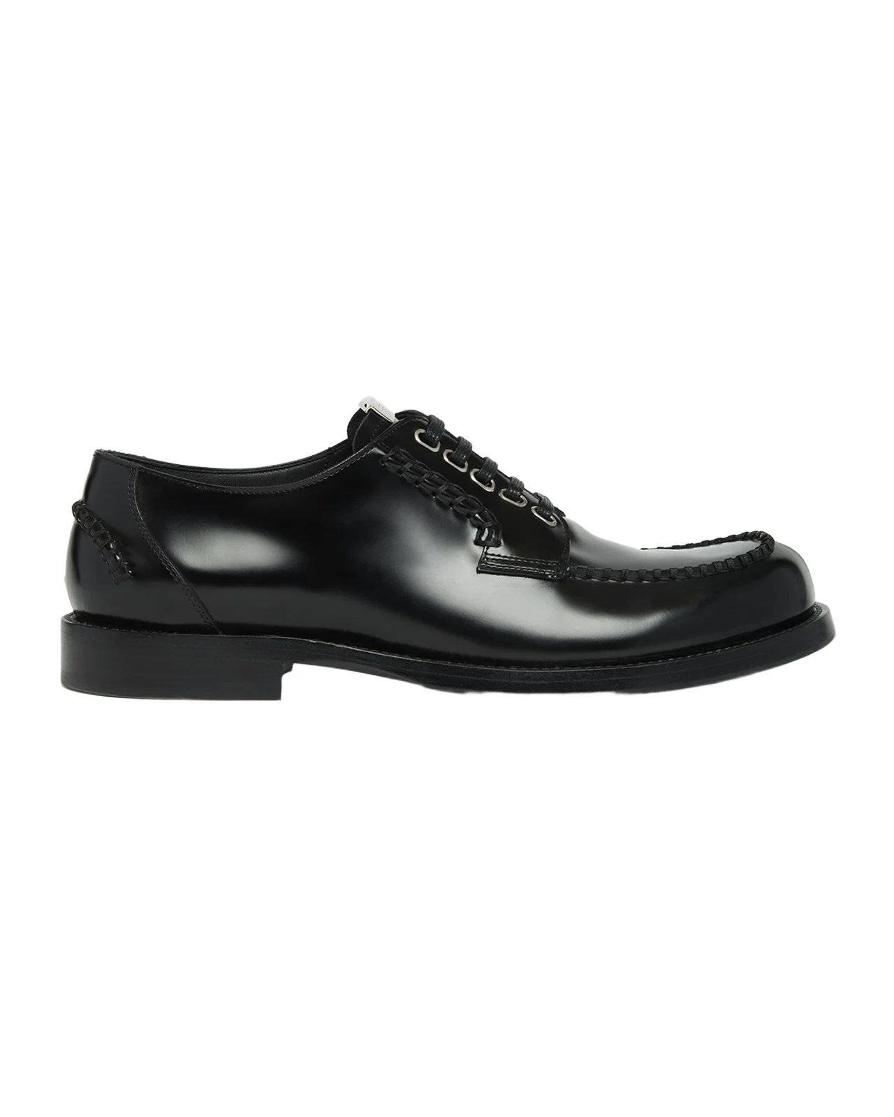 Men's Calfskin Logo Plaque Derby Shoes