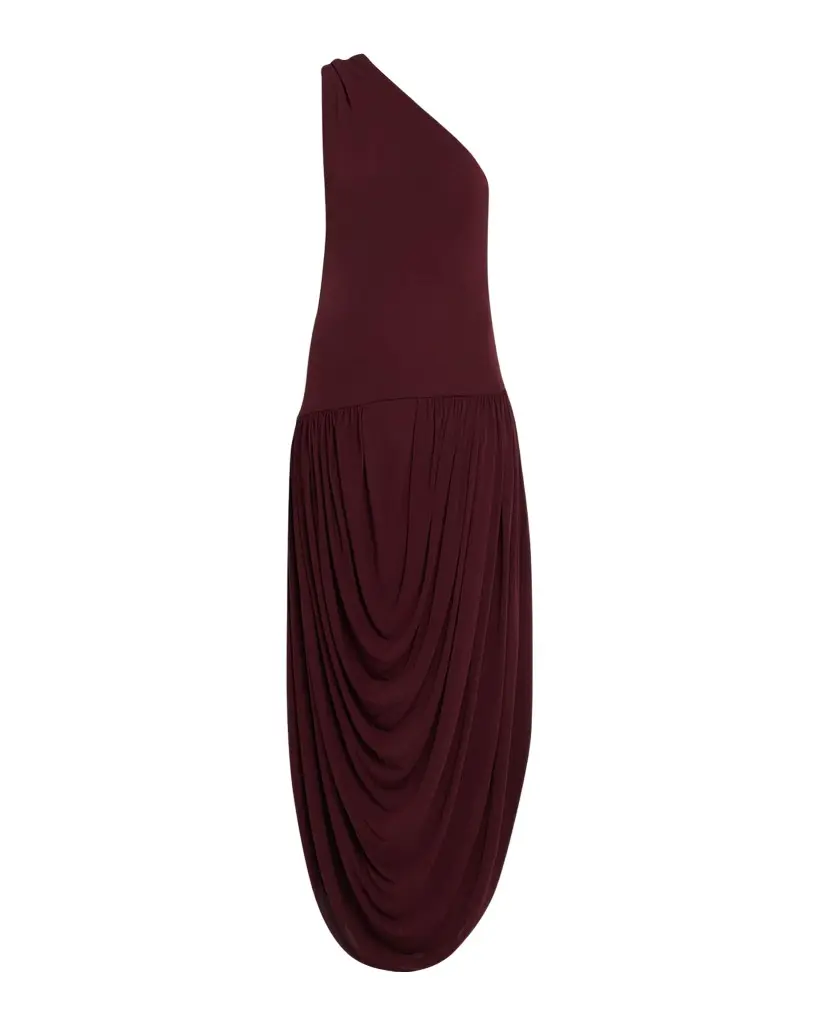 Brandon Maxwell Mila Draped One-Shoulder Maxi Dress | Image 1 Brandon Maxwell Mila Draped One-Shoulder Maxi Dress | Image 1