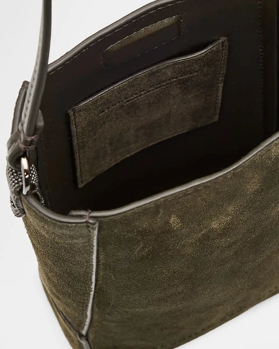Brunello Cucinelli Suede Crossbody Bag | Thumbnail 4