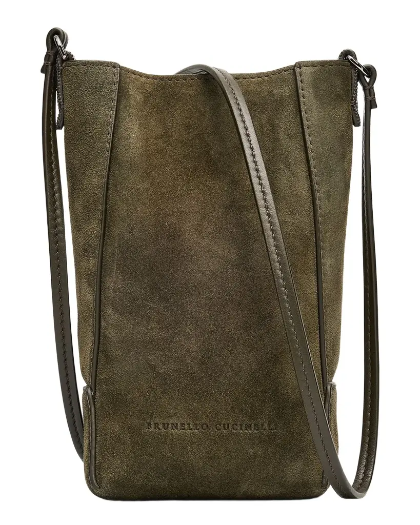 Brunello Cucinelli Suede Crossbody Bag | Image 1 Brunello Cucinelli Suede Crossbody Bag | Image 1