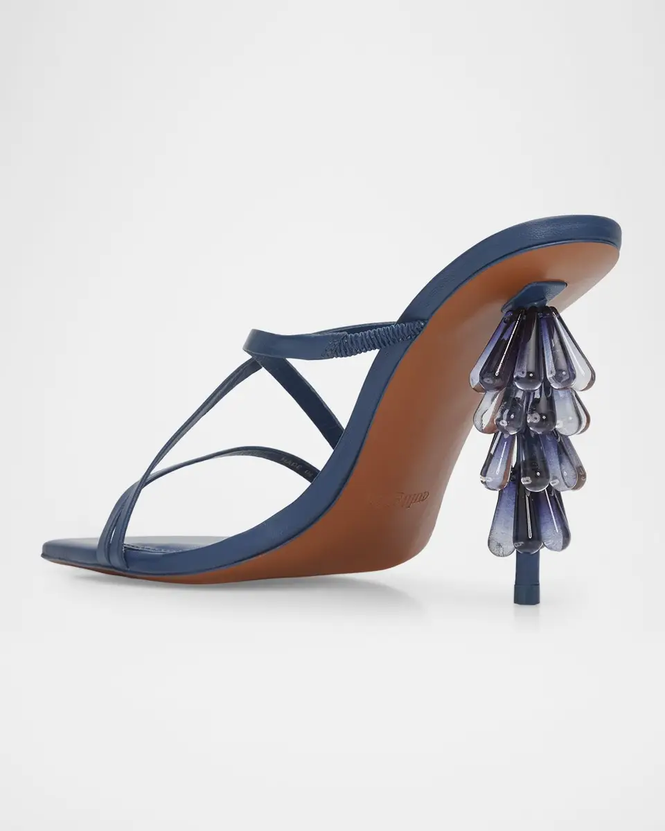Cult Gaia 90mm Sage Beaded Leather Mule Sandals | Thumbnail 4 Cult Gaia 90mm Sage Beaded Leather Mule Sandals | Thumbnail 4