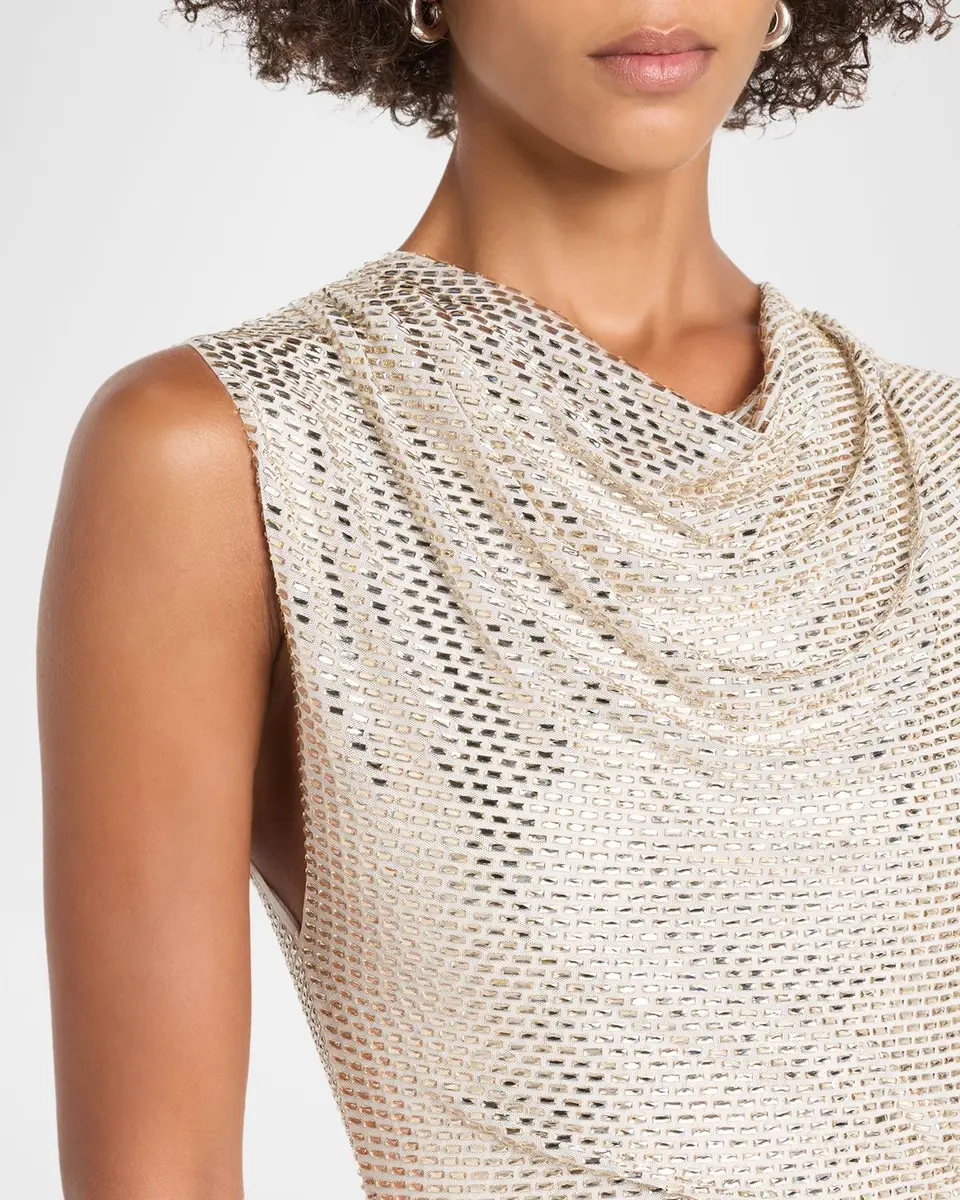 Roland Mouret Sleeveless Diamante Mesh Draped Gown | Thumbnail 5 Roland Mouret Sleeveless Diamante Mesh Draped Gown | Thumbnail 5