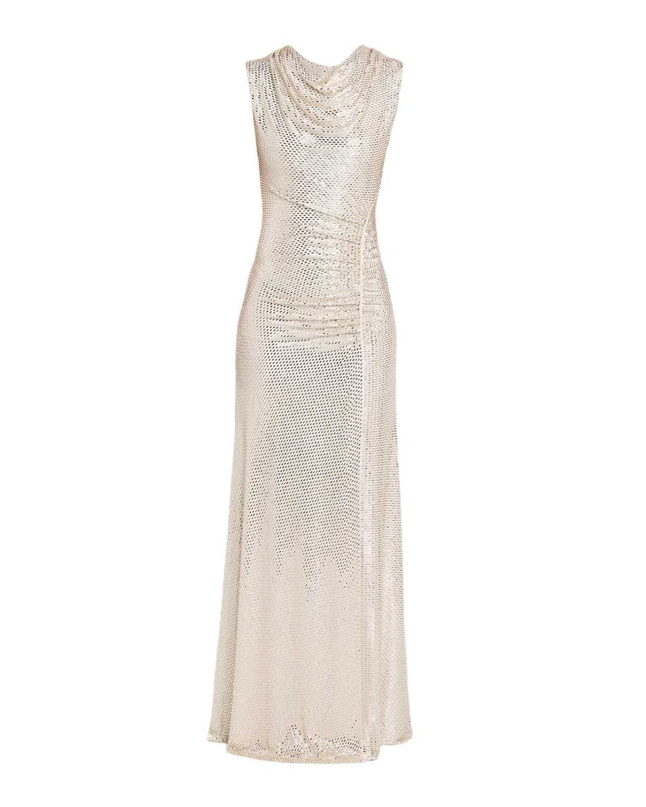 Sleeveless Diamante Mesh Draped Gown Sleeveless Diamante Mesh Draped Gown
