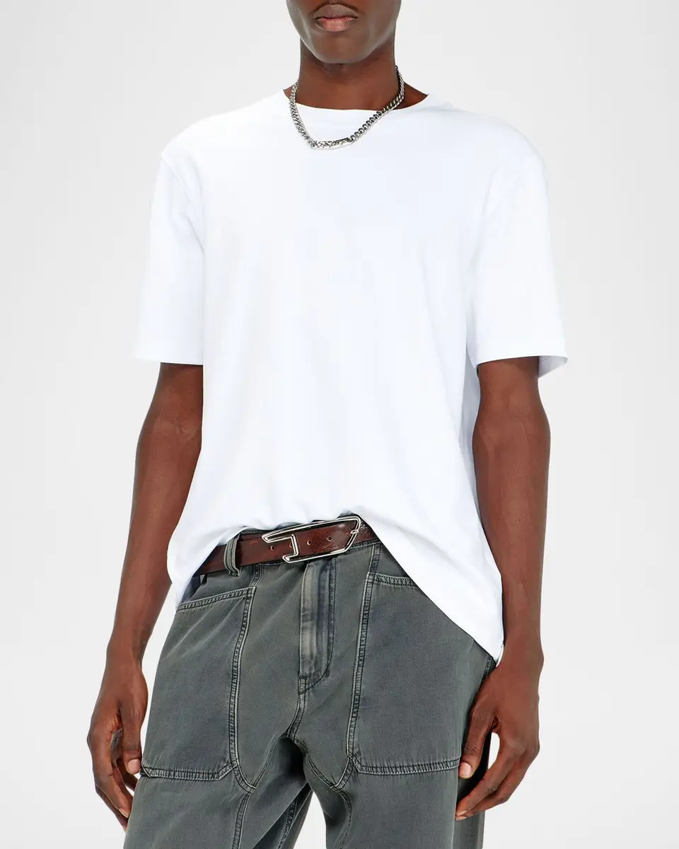Diesel Men's Cotton-Stretch Tonal Logo T-Shirt | Thumbnail 4 Diesel Men's Cotton-Stretch Tonal Logo T-Shirt | Thumbnail 4