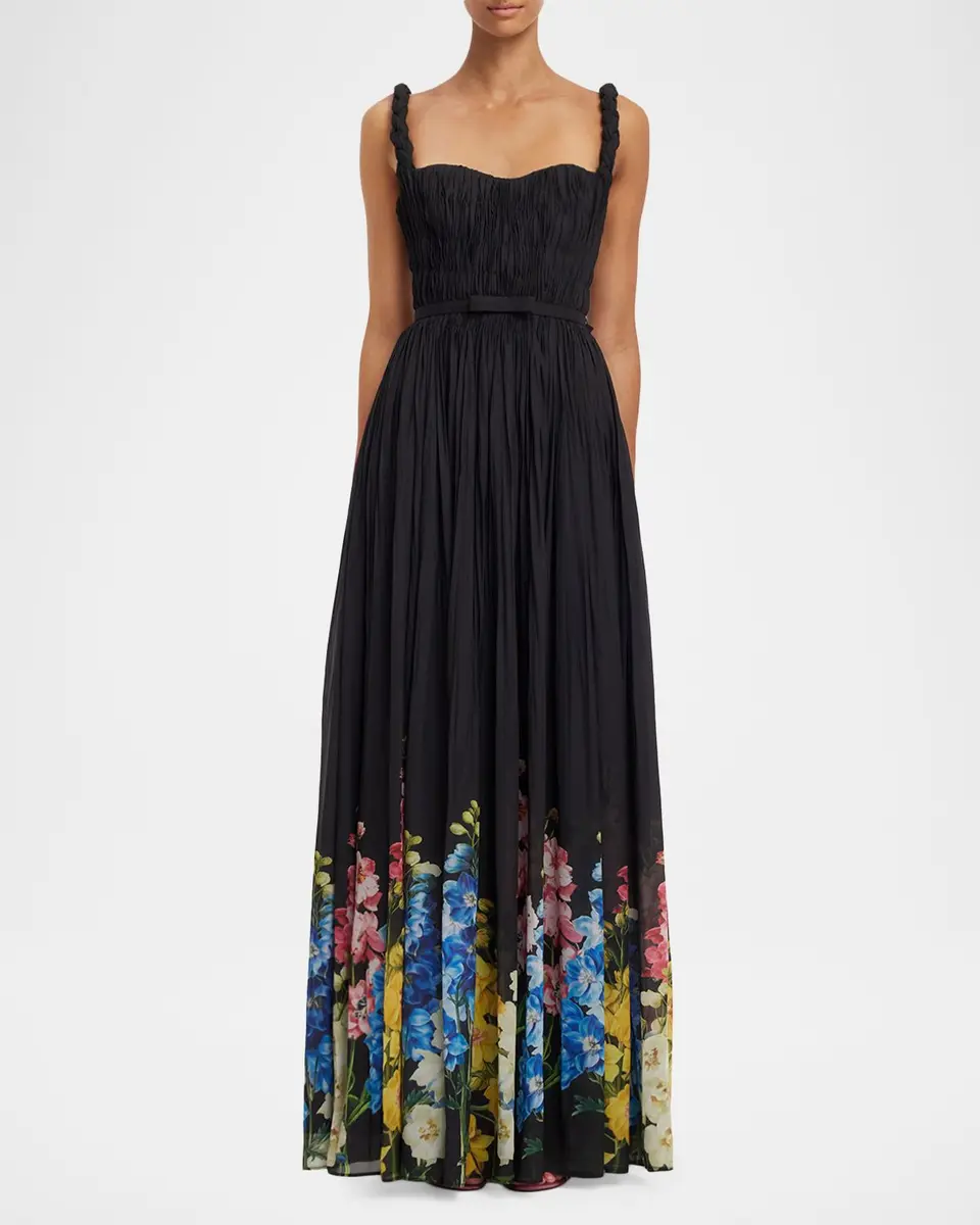 LEO LIN Angelina Ruched Floral-Print Maxi Dress | Thumbnail 2 LEO LIN Angelina Ruched Floral-Print Maxi Dress | Thumbnail 2